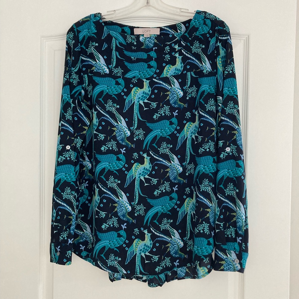 Loft flowy popover blouse